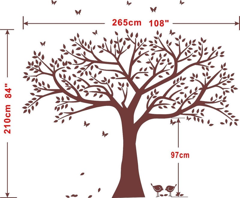 MAFENT Giant Family Photo Tree Wall Decal Wall Sticker Vinyl Mural Art for Home Decor Room Decor (Brown) - Image 5